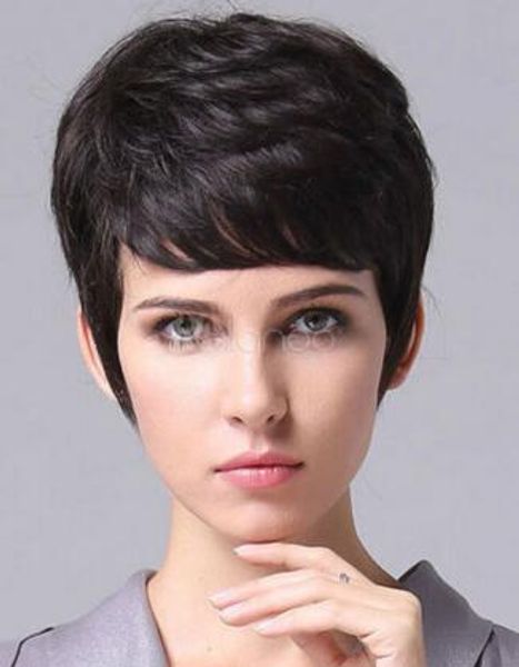 

black short hair wigs for women fashion wavy wigs, Black;brown