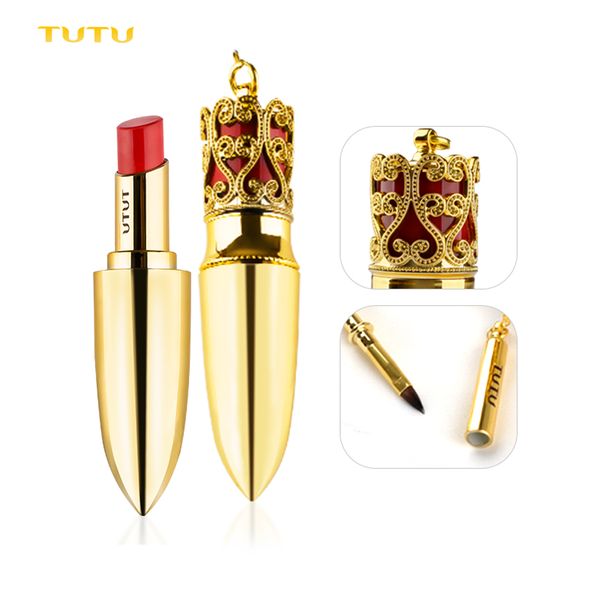 

TUTU Brand Color Matte Lipstick Waterproof Long-lasting Moisturizer Sexy Lip Stick With Lip Brush 6 Color Red Lips