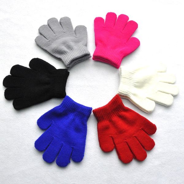 

6 color kids stars heart gloves knitting warm glove children boys girls mittens cartoon solid color gloves tc181031wl 48lot