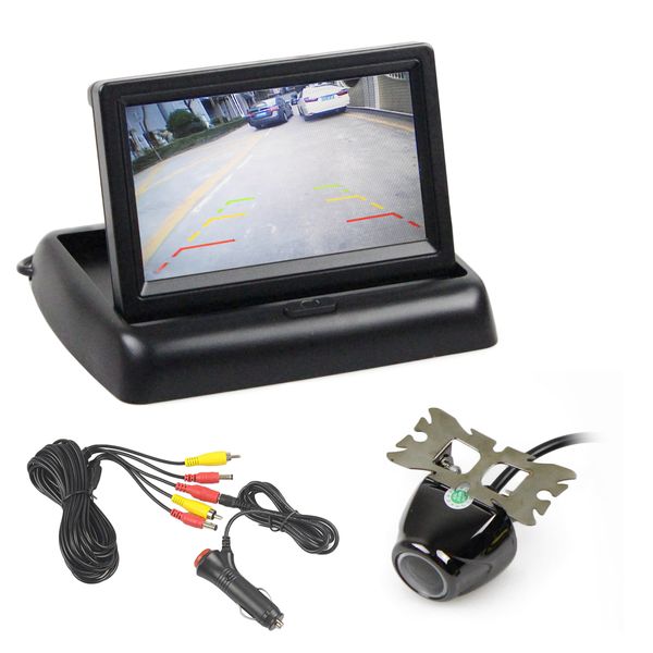 Kit DIYKIT 4.3 Polegada Carro Invertendo Câmera Kit Back Up Monitor Do Carro Display LCD de Segurança HD Câmera de Visão Traseira Do Carro de Metal