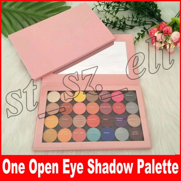

28 colors palette makeup by one open palette sipping pretty birthday makeup shimmer matte eye shadow