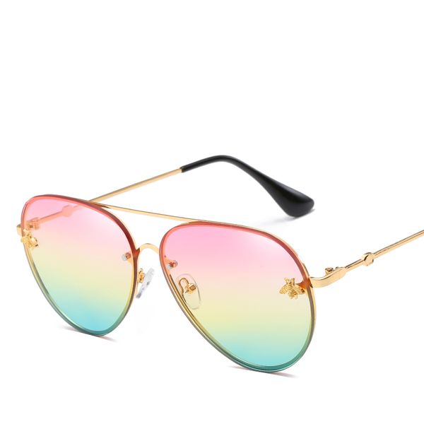 

sunglasses ms. fashion metal sunglasses ms. general little bees mirror ocean sheet classic retro1805, White;black