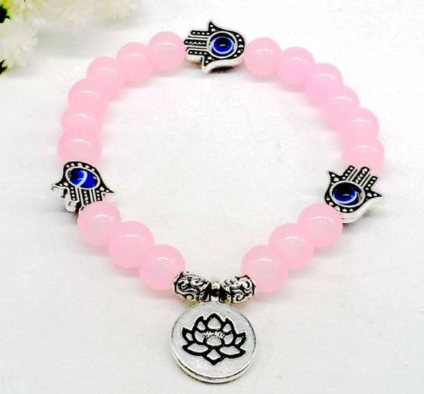 

free ship 5pcs glass crystal eye bracelets lucky lotus charms bangle, Black