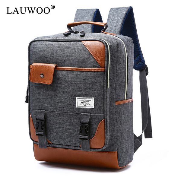 

lauwoo nylon gray backpack waterproof men's back pack lapbackpacks male escolar