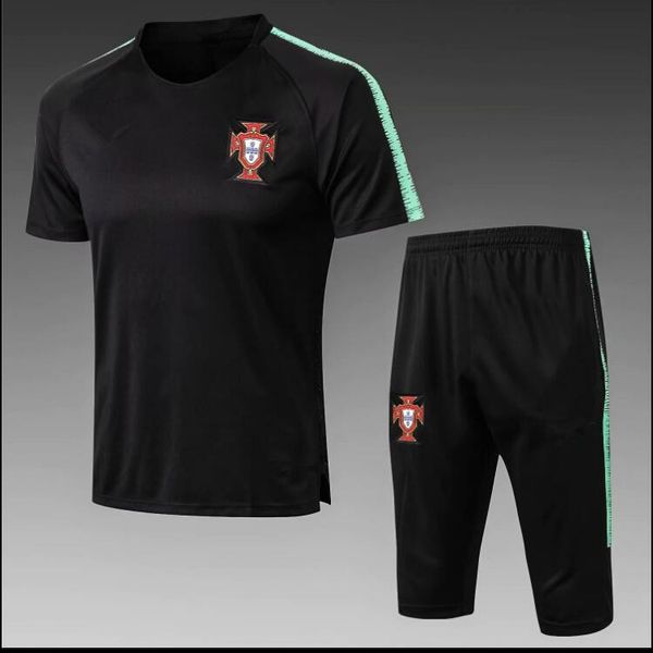 

Portugal 2018 World Cup tracksuit soccer jersey Training suit soccer wear short slevees 3/4 pants 2018 RONALDO football shirt KIT