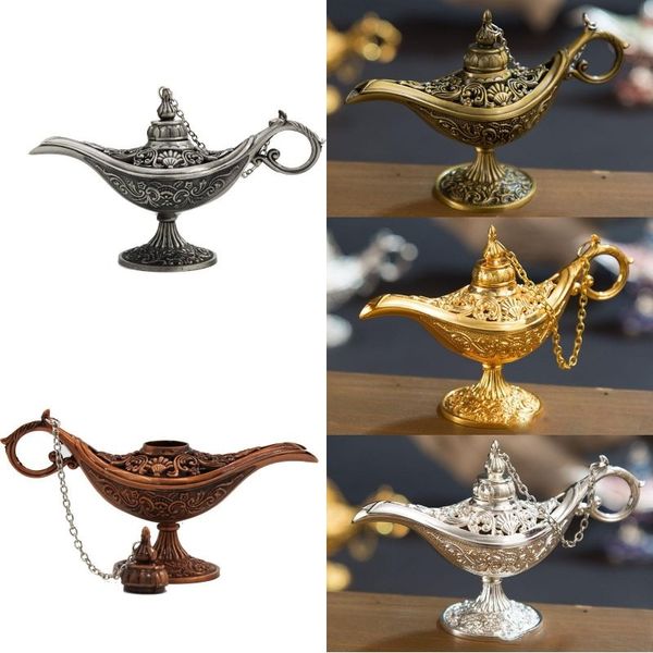 Antik Stil Peri Masalı Aladdin Sihirli Lambaları Çay Potu Genie Lambası Eski Retro Oyuncaklar Ev Dekorasyon Hediyeler Için