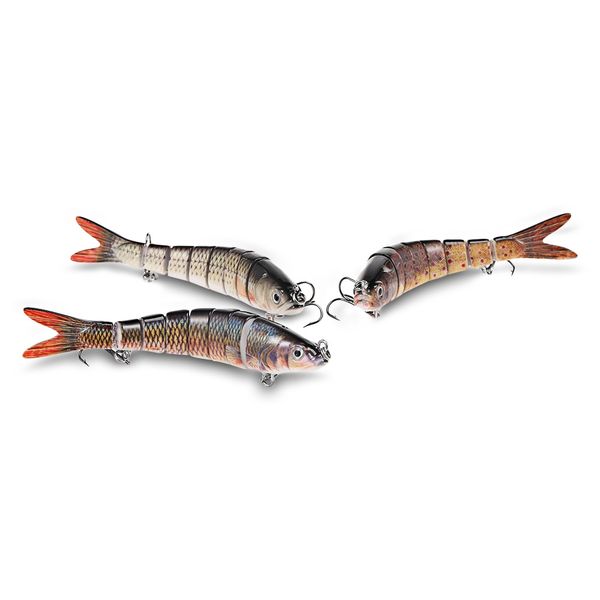 a fish lure lifelike fishing lure 8 segments hard bait with hooks