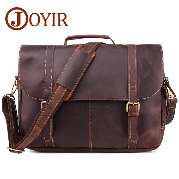 

joyir classic design 100% cow leather large size leather briefcases men casual business man bag office briefcase bags lapbag