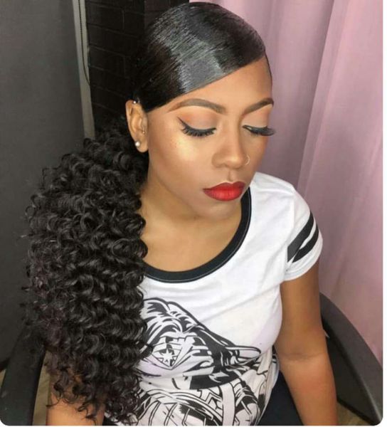 New Arrival Deep Wave Curly Drawstring Ponytail Hairpiece Wraps