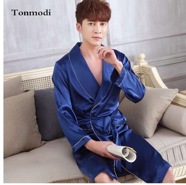 

lounge sleepwear silk nightwear for men silk bathrobes noble dressing gown men's sleep robes, Black;brown
