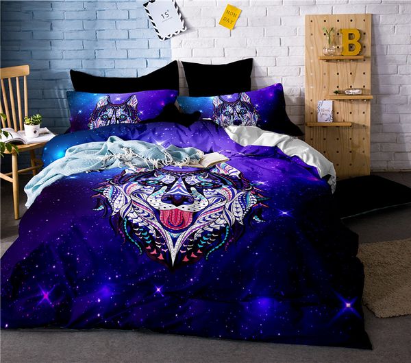 

husky bedding set for kids single 3d printed duvet cover with pillowcases dog black bed set animal bedclothes 3pcs