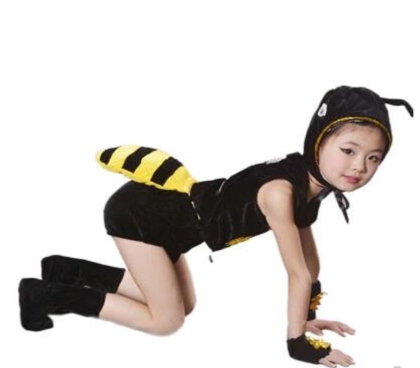 

2018 new style children cosplay ant animal perform clothing boys and girls dance conjoined clothes, Black