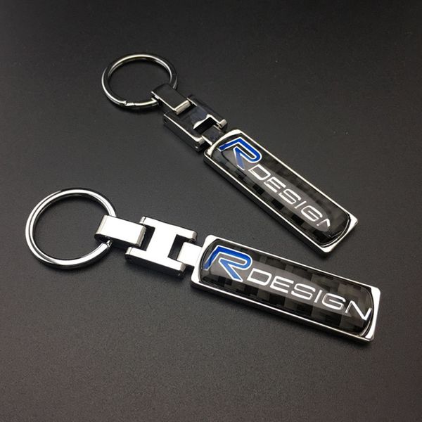 

10 pcs carbon fibre r design car key ring car key chain for volvo s40 s60 s80 s90 xc40 xc60 xc90 c30 c60 c70 v40 v60