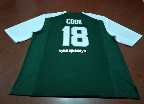 

men michigan state spartans green and white #18 connor cook college jersey size s-4xl or custom any name or number jersey, Black;red