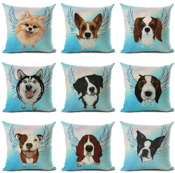 Cute Pet Angel Dogs Pillow Covers Bedding Set Pillow Cover Good