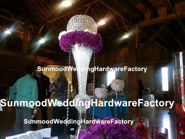 With Crystal Ball Wholesale Crystal Beads Wedding Centerpiece And