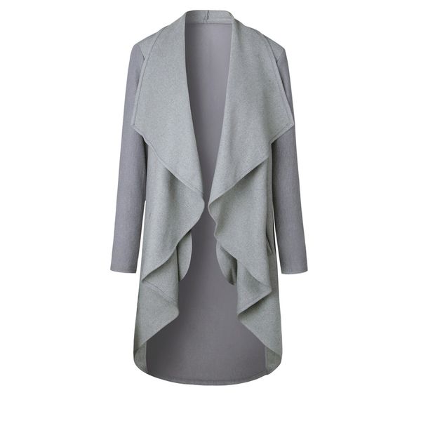 

2018 new women korean casual lapel collar windbreaker long sleeve straight ladies gray black army green cardigan coat, Tan;black