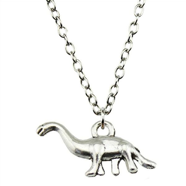 

wysiwyg 5 pieces metal chain necklaces pendants hand made necklace men vegetarian dinosaurs 27x12mm n2-b10205, Silver