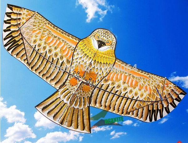 Alta qualità di spedizione gratuita 1.8m Golden Eagle Bird Kite con maniglia Line Giochi all'aperto Volare