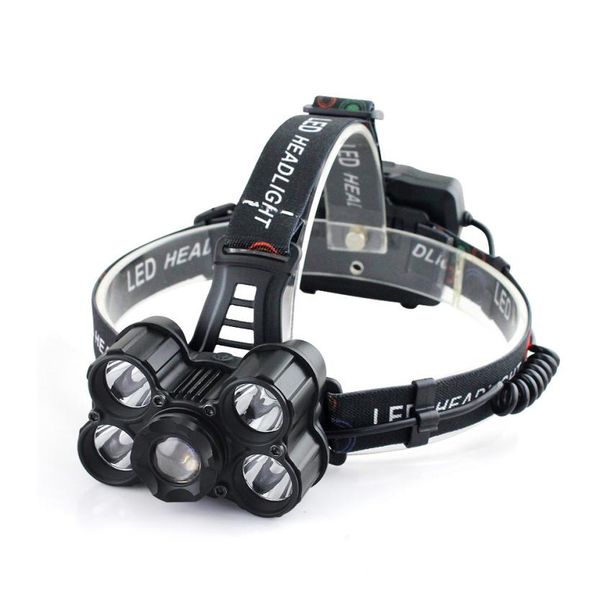 

30000lm 4 modes 5x xm-l t6 led usb adjustable focus headlamp headlight for outdoor bike bicycle cycling riding night safty p40
