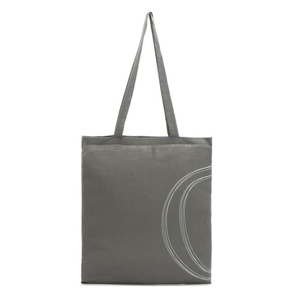 Atacado- frete grátis Novos sacos de compras de algodão cor cinza com letras padrão bolsas de ombro mulheres bolsas saco de compras zz084
