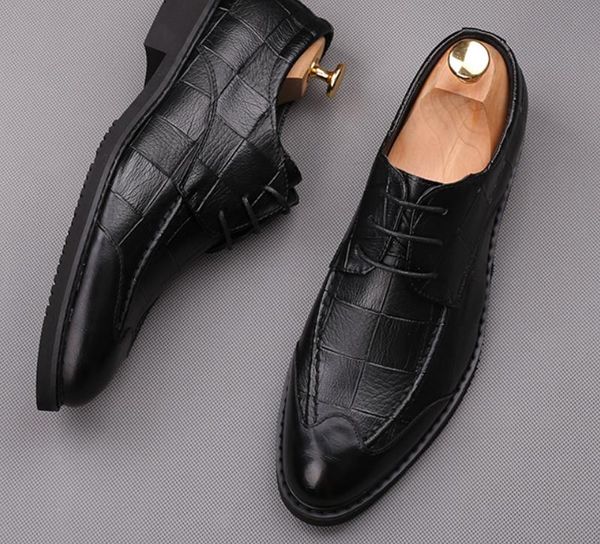 

send 2018 new style autumn korean pointed end male formal wear leather shoes wedding shoes@12, Black