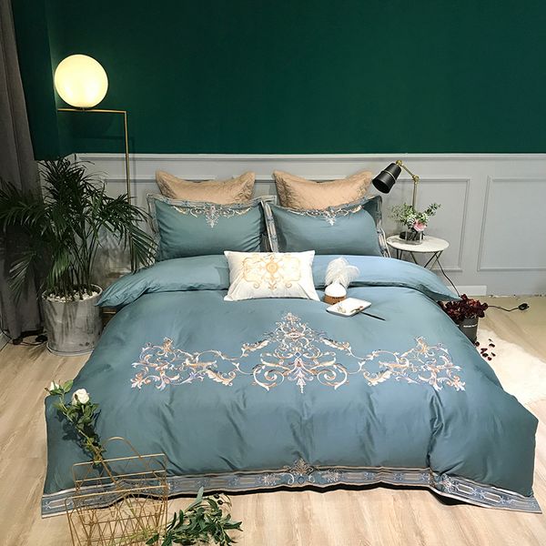 Luxury Egyptian Cotton Bedding Set Oriental Embroidery Bed Set