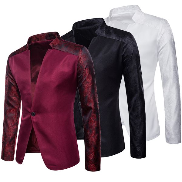 

stylish men's casual slim fit formal one button outwear jacket, Black;brown