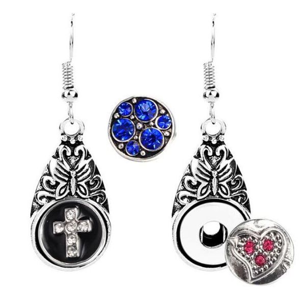 

5pairs butterfly earring jewelry 12mm snap button earring fashion diy charms design single snaps earrings jewelry, Golden