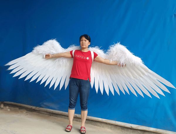 

удивительный косплей реквизит высокого качества белый ангел перо крылья большие фея крылья pure ручной творческий грандиозное событие украше