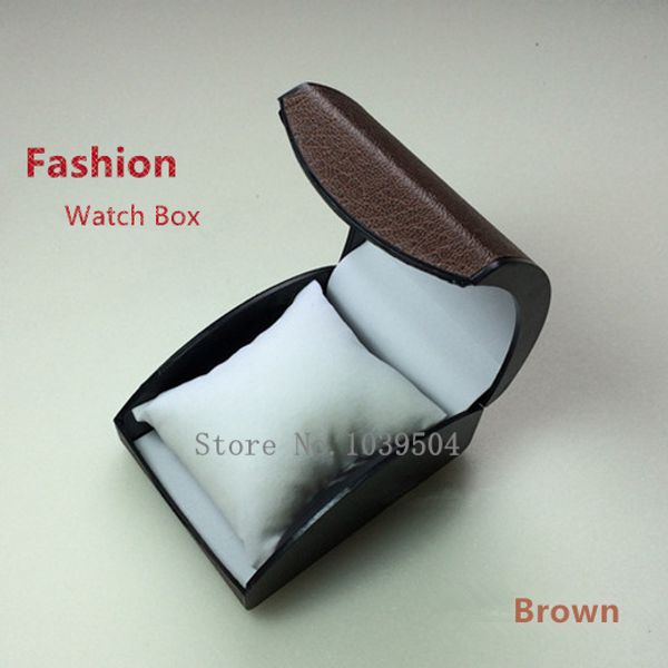 

wholesale plastic watch box fashion watch gift box brown high quanlity brand packing bracelet cases, Black;blue