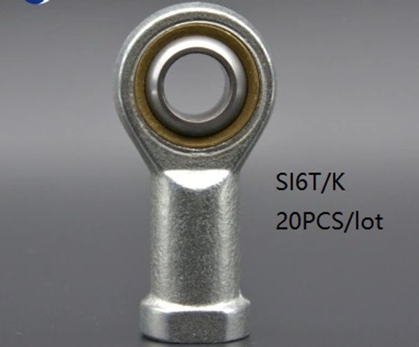 20 pz/lotto SI6T/K PHSA6 6mm estremità dell'asta cuscinetto liscio estremità dell'asta cuscinetto comune