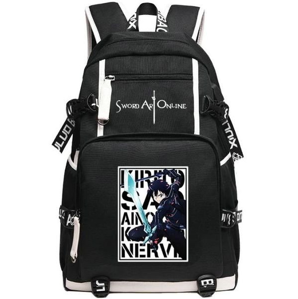 

kirigaya kazuto backpack sword art online day pack nice anime school bag print packsack computer rucksack sport schoolbag outdoor daypack