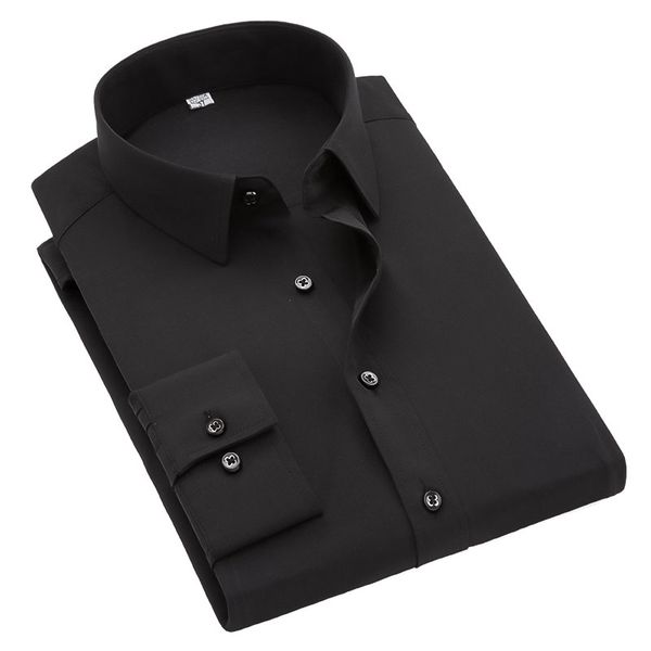 

business fruit color solid shirts mens clothes 2018 long sleeve mens dress shirts casual slim fit men social shirt, White;black