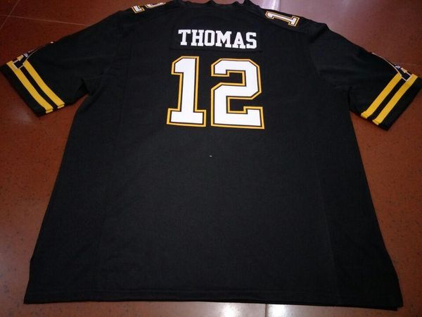 

men app state mountaineers zac thomas #12 real full embroidery college jersey size s-4xl or custom any name or number jersey, Black;red