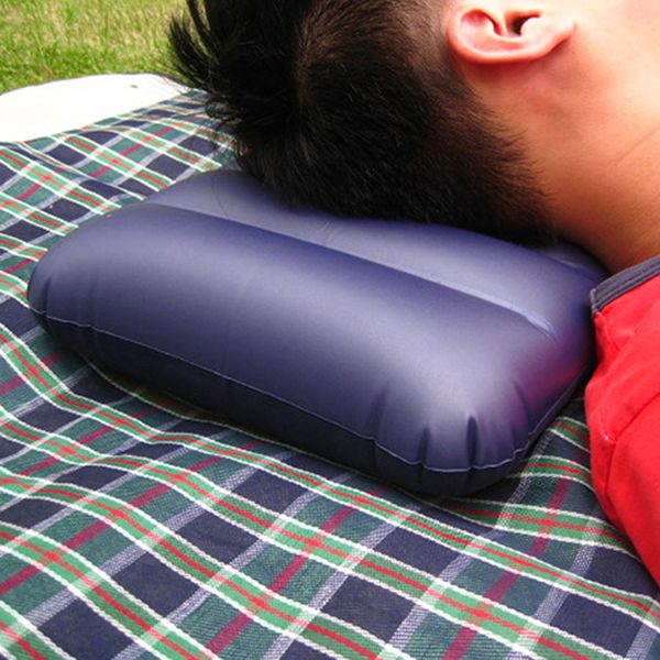 

portable folding inflatable mattress pillow air flocking cushion for outdoor travel camping picnic sleep rest pillows