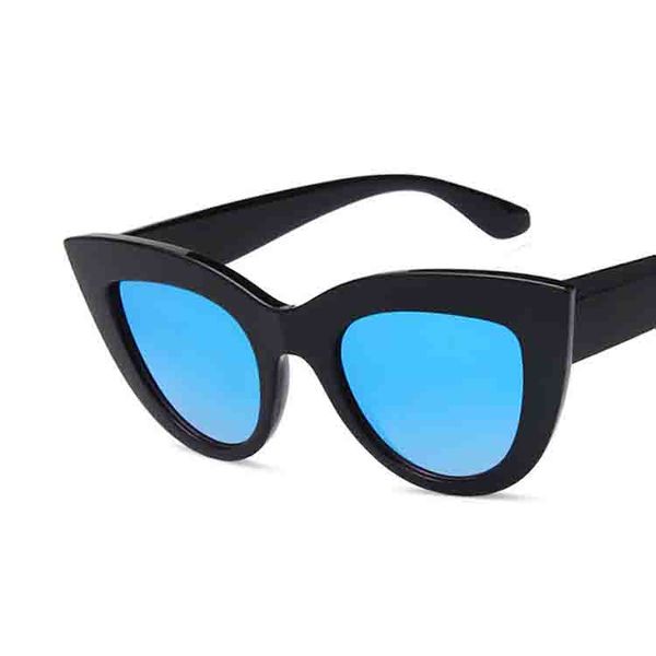 Güneş gözlüğü yeni kedi gözü kadın güneş gözlükleri renkli renk lens erkekler vintage şekilli güneş gözlükleri kadın gözlük mavi güneş gözlükleri marka tasarımcısı T2201295