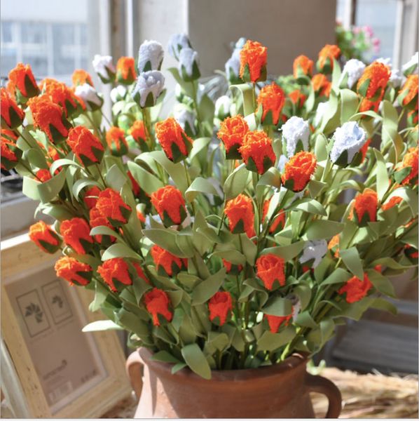 

retro fake flowers 10 pcs artificial flowers small leaf bud simulation small tea rose silk flower wedding decoration flower