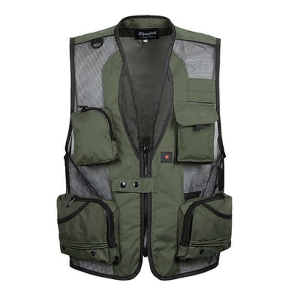 

2017 new men vest male vest casual multi-pocket quinquagenarian 100% cotton mesh waistcoat ing, Black;white