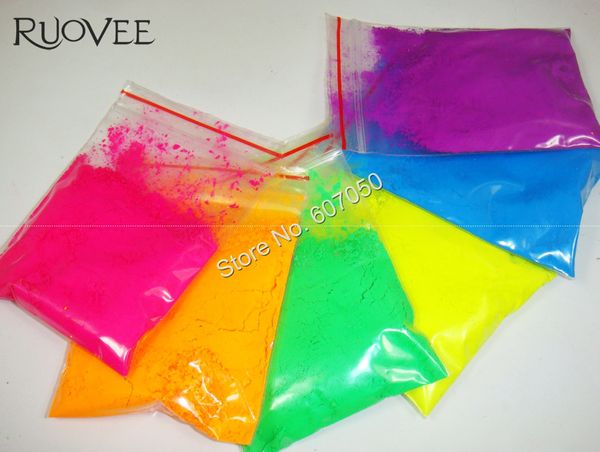 

60gram(= mixed 6 neon colors) fluorescent neon pigment powder for nail polish&painting&printing, Silver;gold