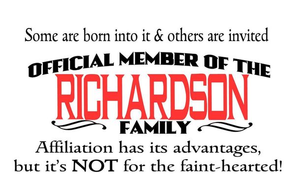 100/% Richardson Name Family Richardson Surname Mens T-Shirt