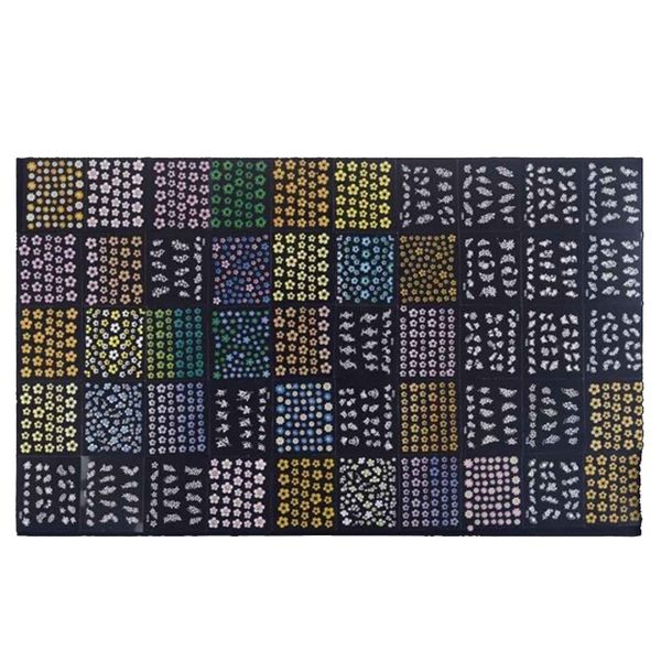 

50 sheet 3d mix color floral design nail art stickers decals manicure beautiful fashion accessories decoration cosmetic, Silver;gold