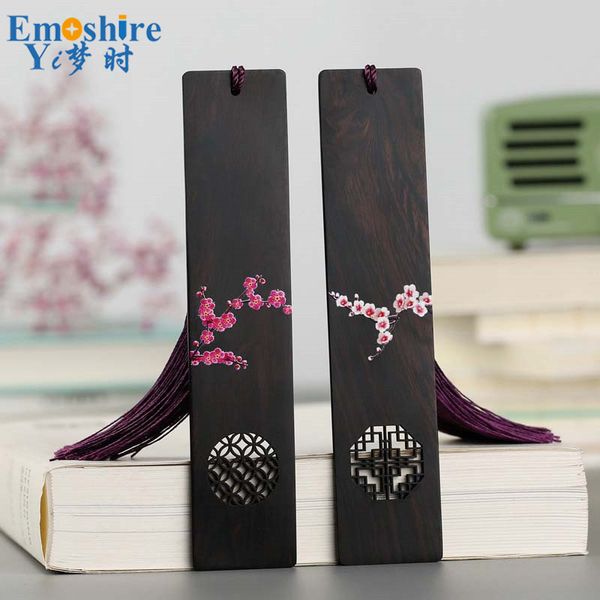 

creative ebony wooden plum bookmarks and calligraphy chinese stylmarks gift customized bookmarks leering m088