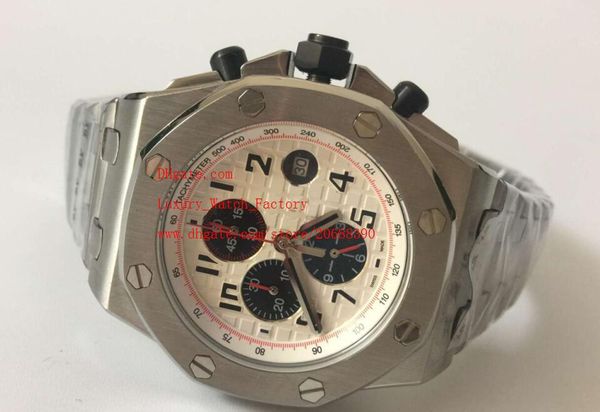 

luxury wristwatches new white dial of sport stainless steel quartz chronograph movement men's watch watches, Slivery;brown
