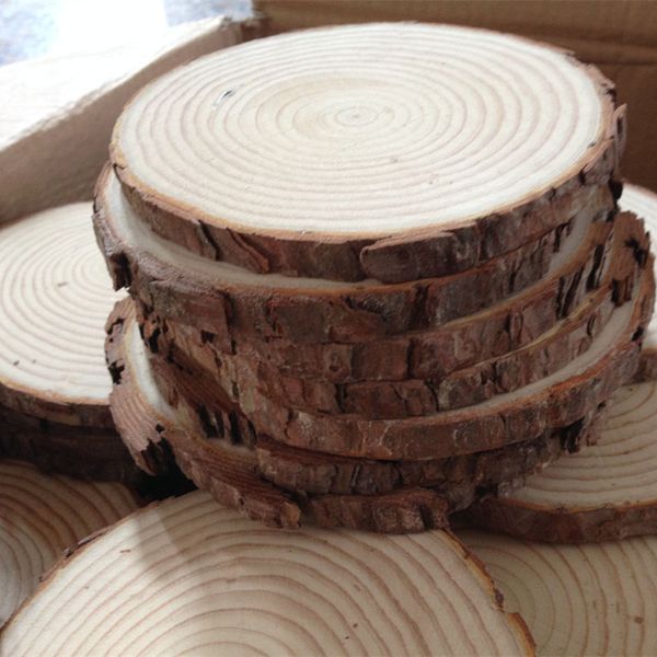 

new design 3 to 15cm nature pine wood chip polished base handmake craft mini micro landscaping home garden decoration accessories