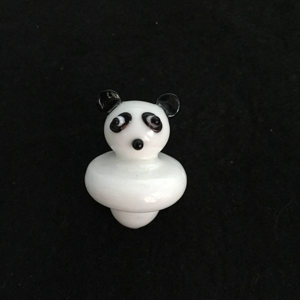 2018 New Solid Colorido De Vidro Panda UFO Carabina Cap dome 23mm para 4mm P Pinos De Tubulação De água de Quartzo Térmico bongos em estoque