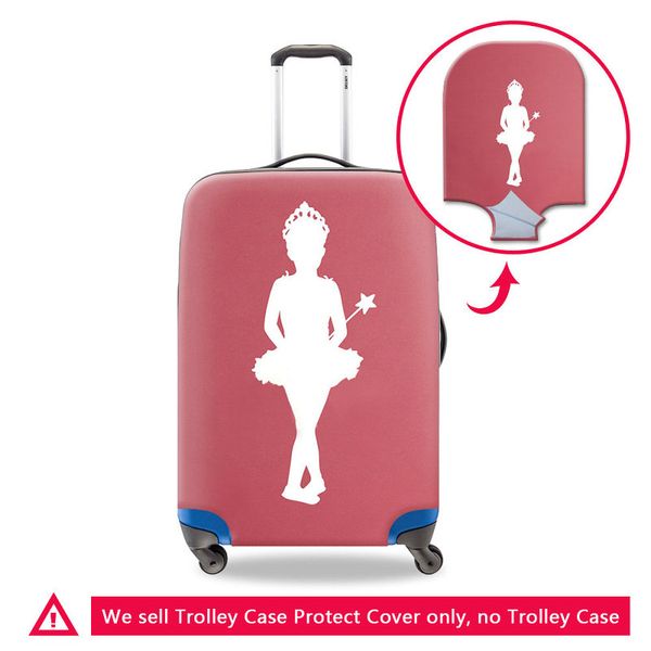 

travel on road luggage protective cover for women dancing ballet girl design thick elastic protect suitcase covers for 18-32 inch trunk case, Black