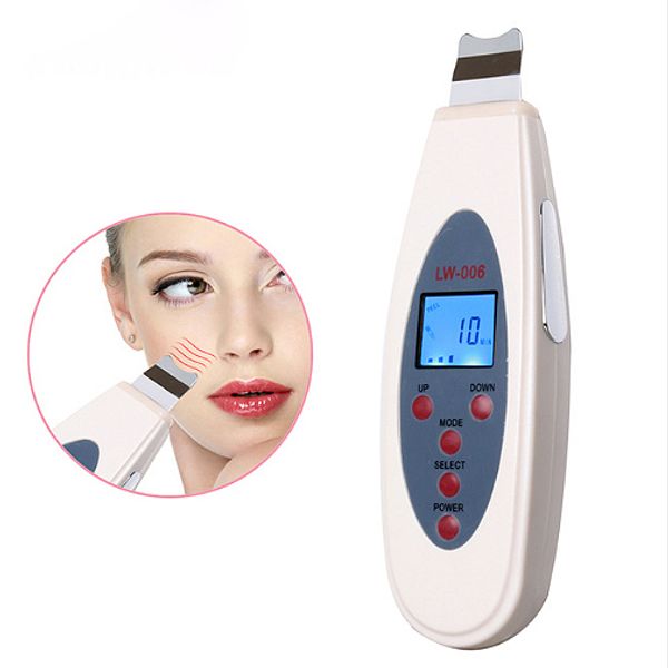 

lcd ultrasonic skin cleanser scrubber face cleansing acne removal face cleaner pore peeling tone lift facial massager beauty machine
