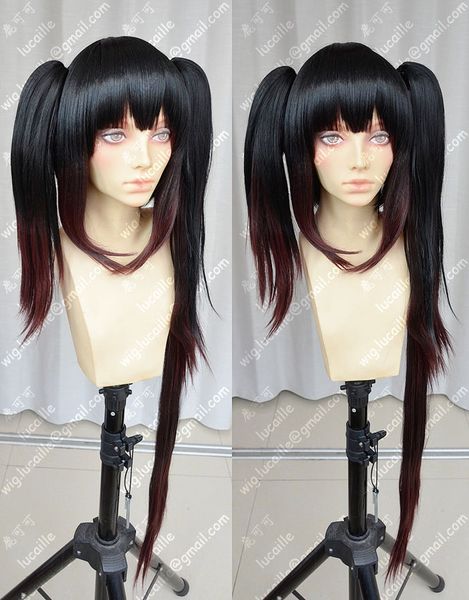 

date a live tokisaki kurumi black gradient lolita cosplay party wigs