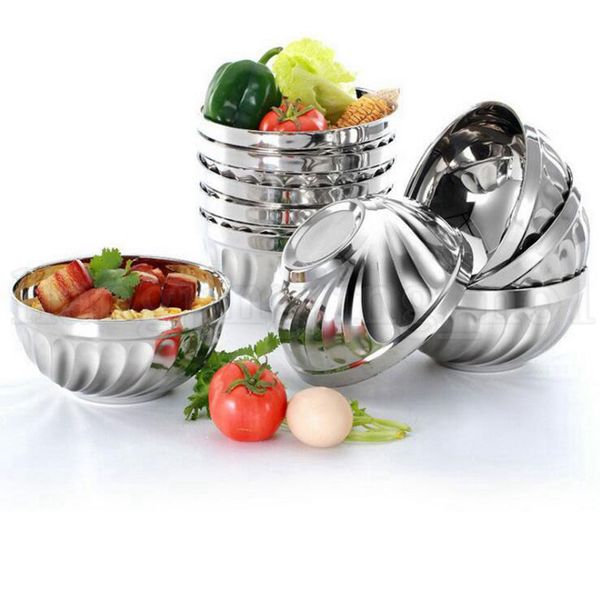

Double layer tainle teel rice bowl 12cm 14cm 16cm 18cm heat in ulation anti cald bowl kitchen noodle bowl ooa5254